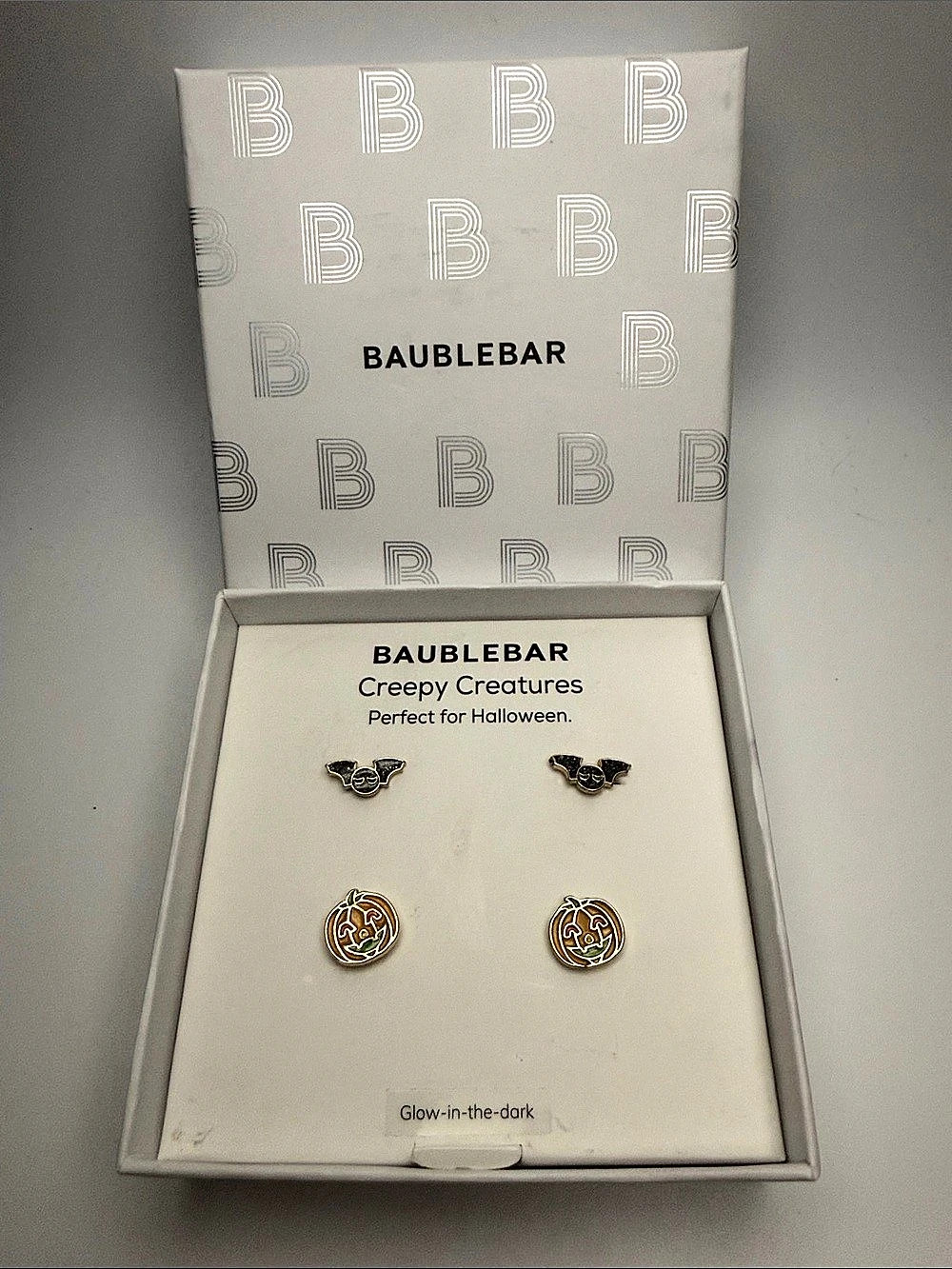 BaubleBar Creepy Creatures Earring Set Glow-in-the-Dark Halloween Stud Earrings